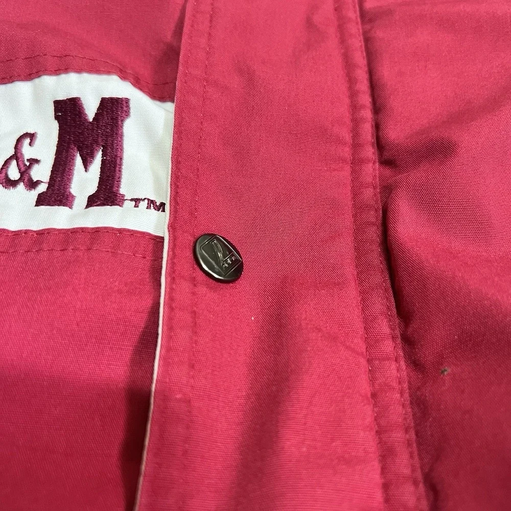 Vintage Texas A&M Jacket MED 90s‎ Jacket Puffy Maroon White Beveled T Logo7
